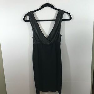 ALICE+OLIVIA BLACK LEATHER DRESS ABOVE KNEE